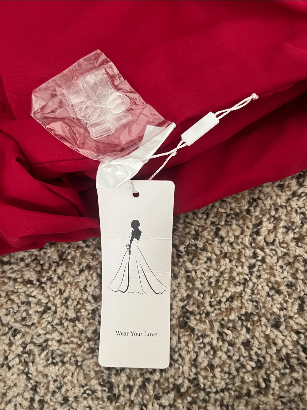 Off-Shoulder RED Green Ruffle Gown - Picture 3 of 3